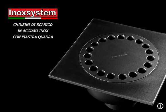 chiusini di scarico in acciaio inox con piastra quadra