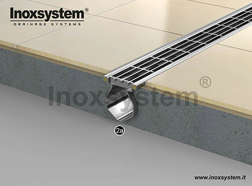 Grating channel Total Hygienic with satin edges in stainless steel
