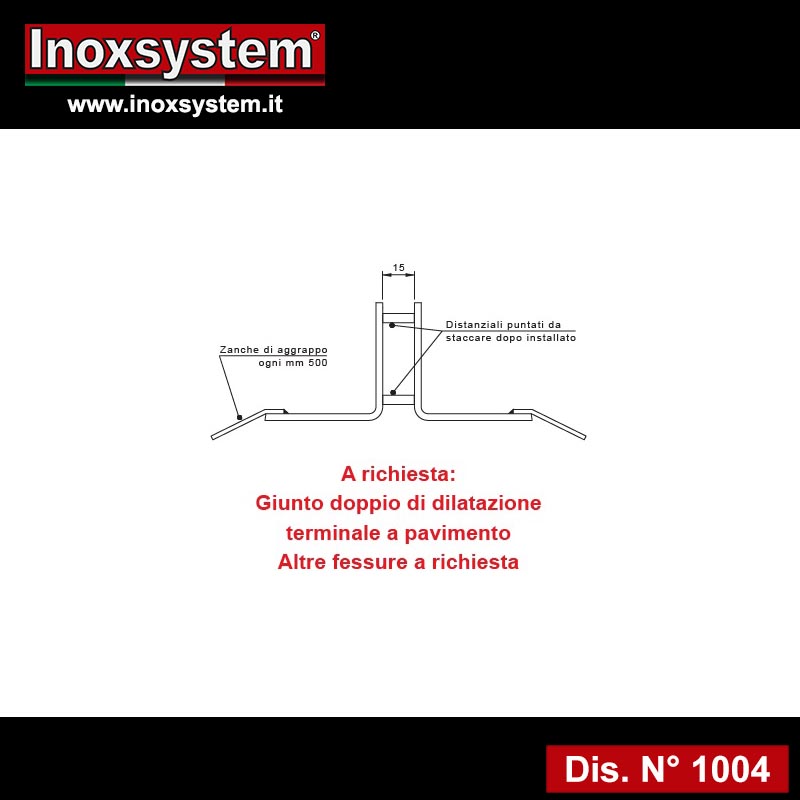 Particular Floor profile in stainless steel