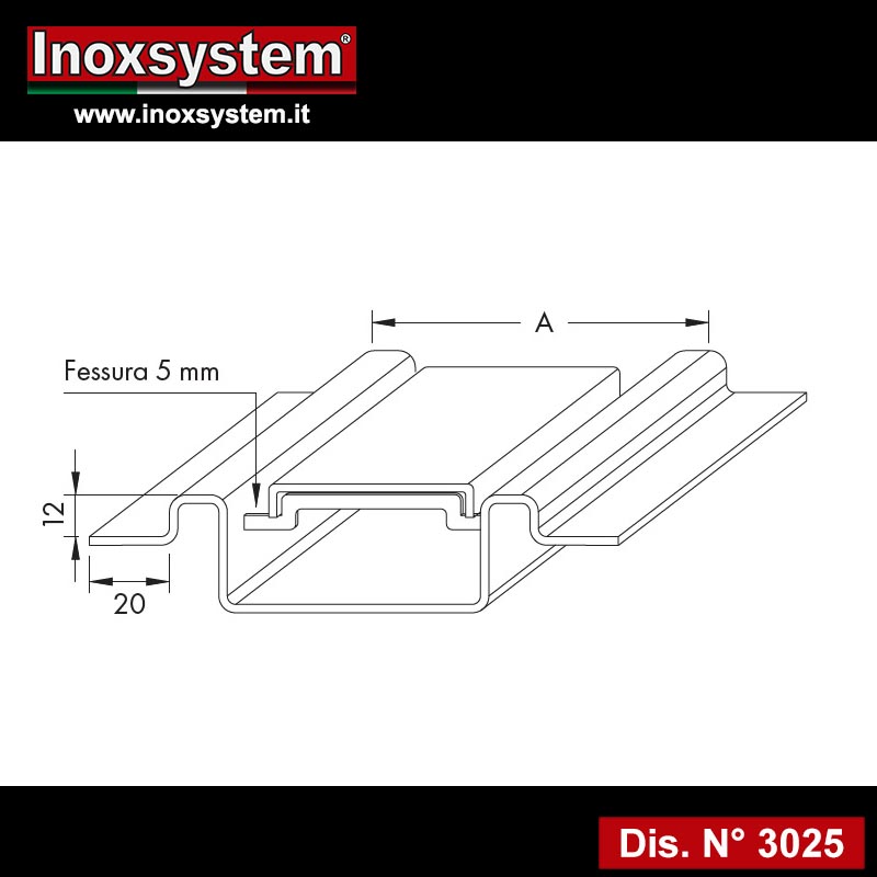 bordo porta guaina per canale inoxsystem idrain in acciaio inox