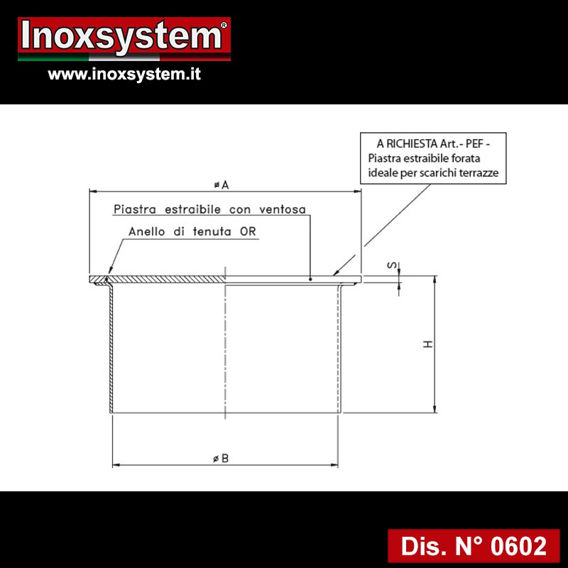 disegno piastra di ispezione in acciaio inox