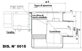 disegno pozzetto a scarico orizzontale estraibile