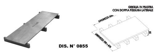 griglia in piastra con doppia fessura carrabile