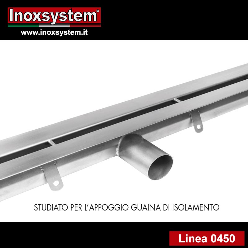 linea 0450 Canale a griglia standard con chiusino a griglia sifonato in acciaio inox