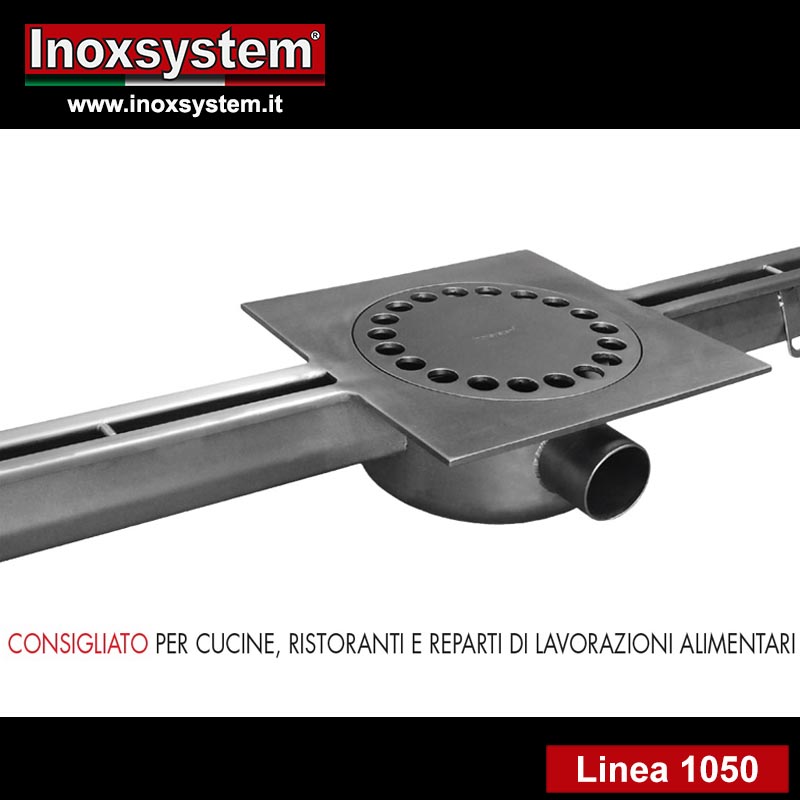 linea 1050 canale a fessura con chiusino in acciaio inox