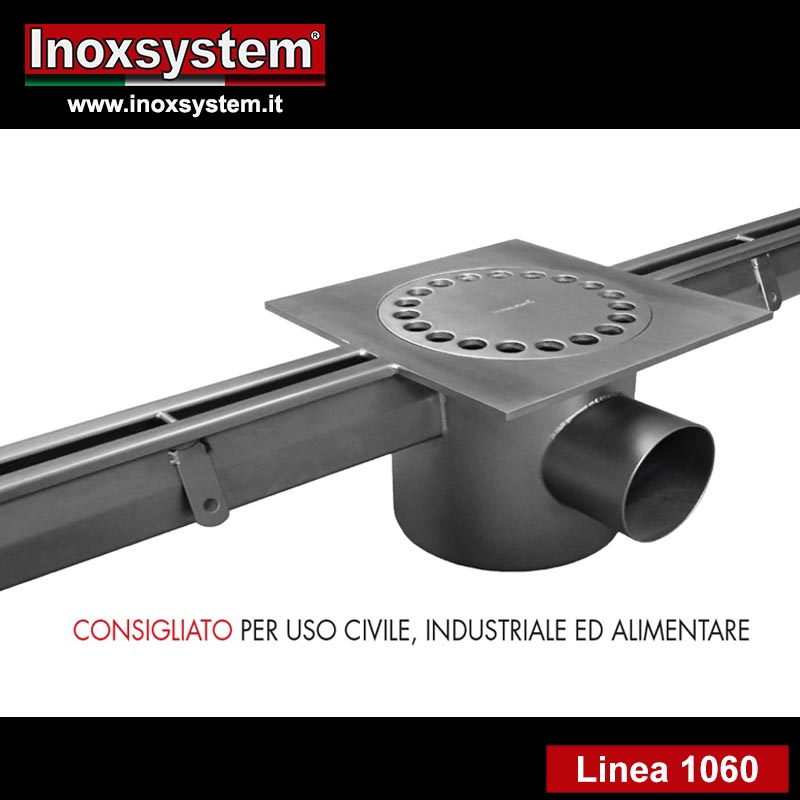 linea 1060 canale a fessura con chiusino in acciaio inox