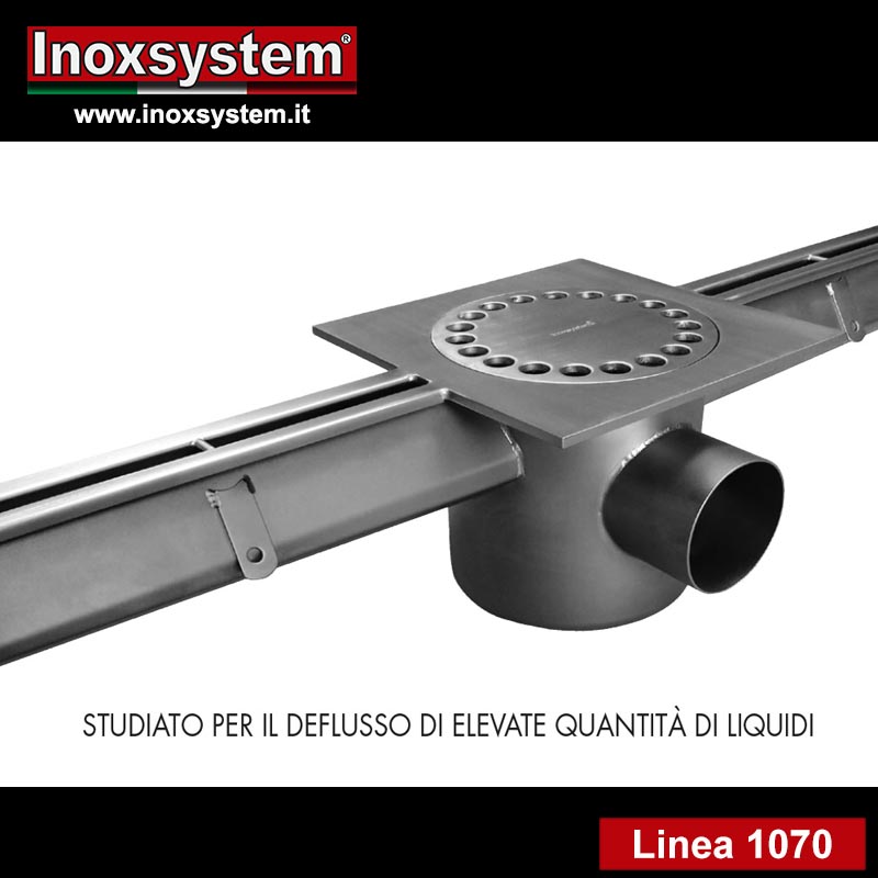 linea 1070 canale a fessura con chiusino in acciaio inox