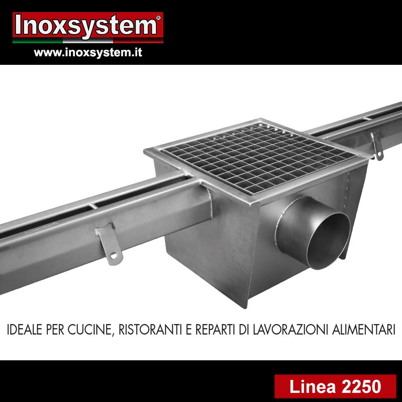 linea 2250 canale a fessura con chiusino a griglia in acciaio inox