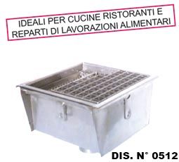 pozzetto in acciaio inox sifonato a scarico verticale