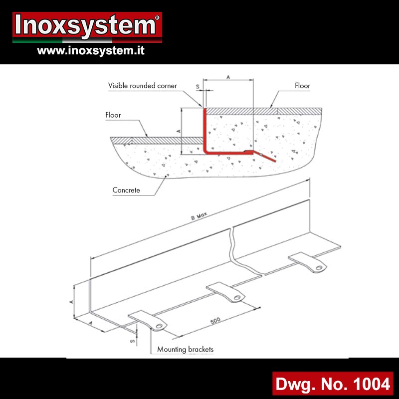 Dwg Floor profile in stainless steel