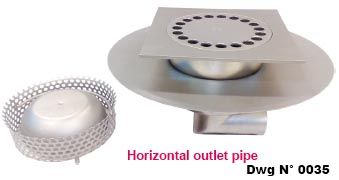 floor drain with sheet edge holder in stainless steel