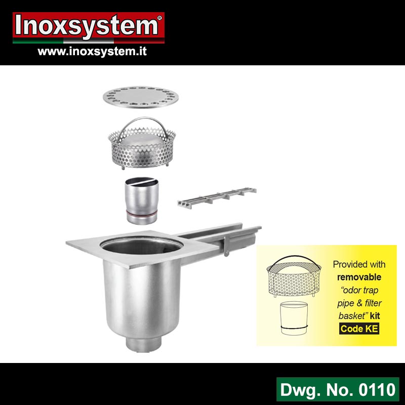 Siphon de sol en inox - TOTAL HYGIENIC DIS. 0115 - Inoxsystem