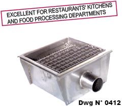 gullies with grating and removable filter basket - horizontal outlet pipe