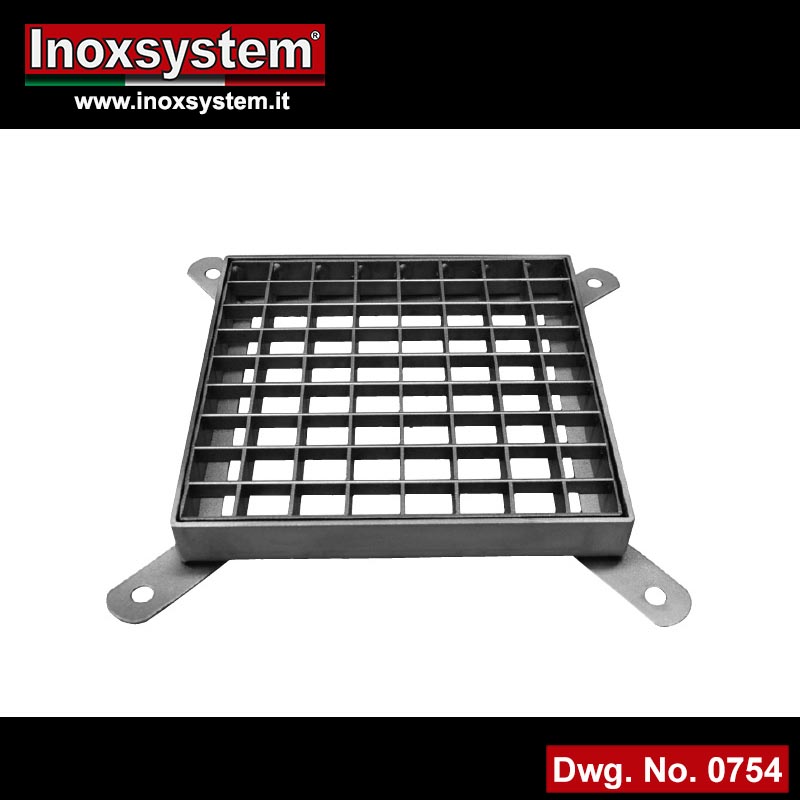 Grating with frame in stainless steel