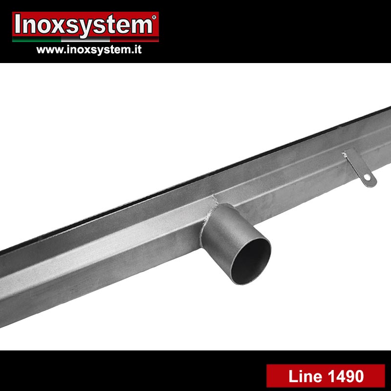 Line 1490 Heel-proof slot channel with central vertical edges and direct outlet without access unit