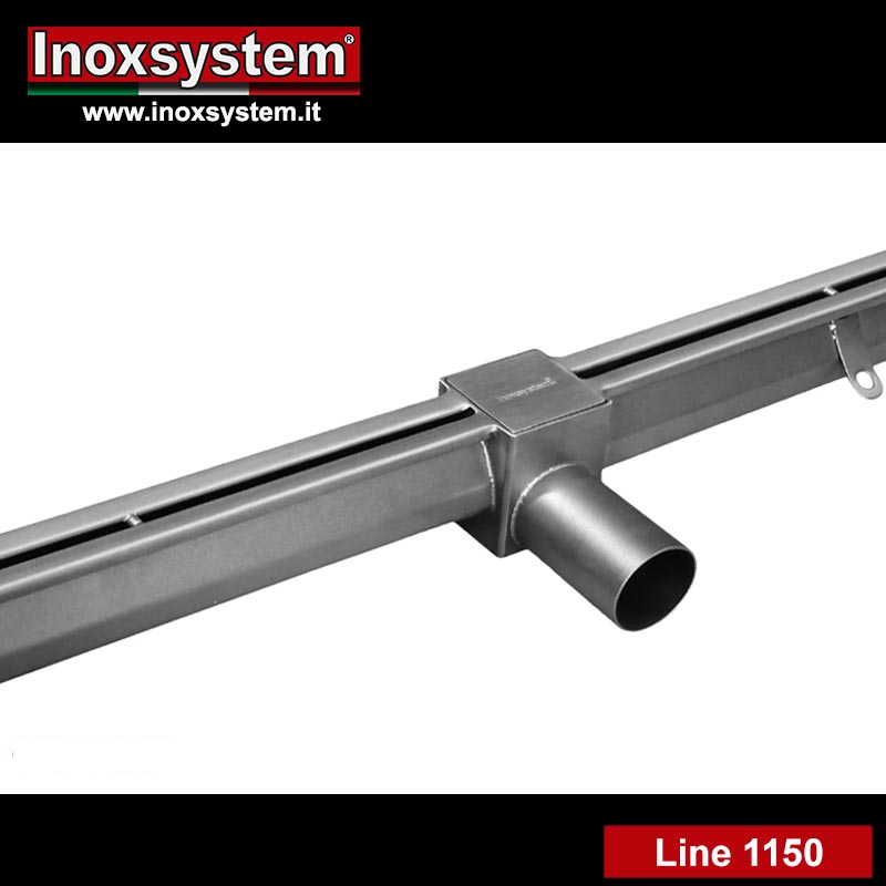 line 1150 Heelsafe slot channel with direct outlet with inspection cover in stainless steel