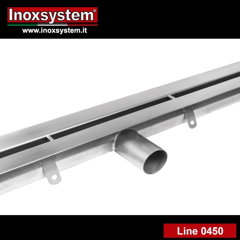 line 0450 Hidden slot channel to be laid under the floor in stainless steel