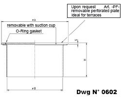 Dwg of Square top inspection covers with open bottom