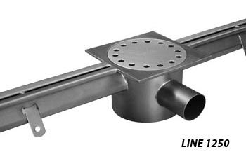 line 1250 heel proof slot channel with siphoned gully in stainless steel