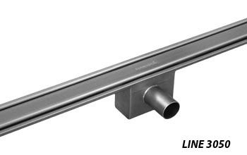 line 3050 double slot Italia channel with siphoned gully in stainless steel