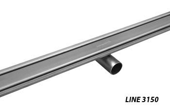 Line 3150 canale double slot Italia channel with direct outlet in stainless steel