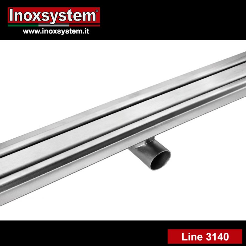Line 3140 Linear shower drain Italia IDrain flange for waterproof membrane without odor trap in stainless steel