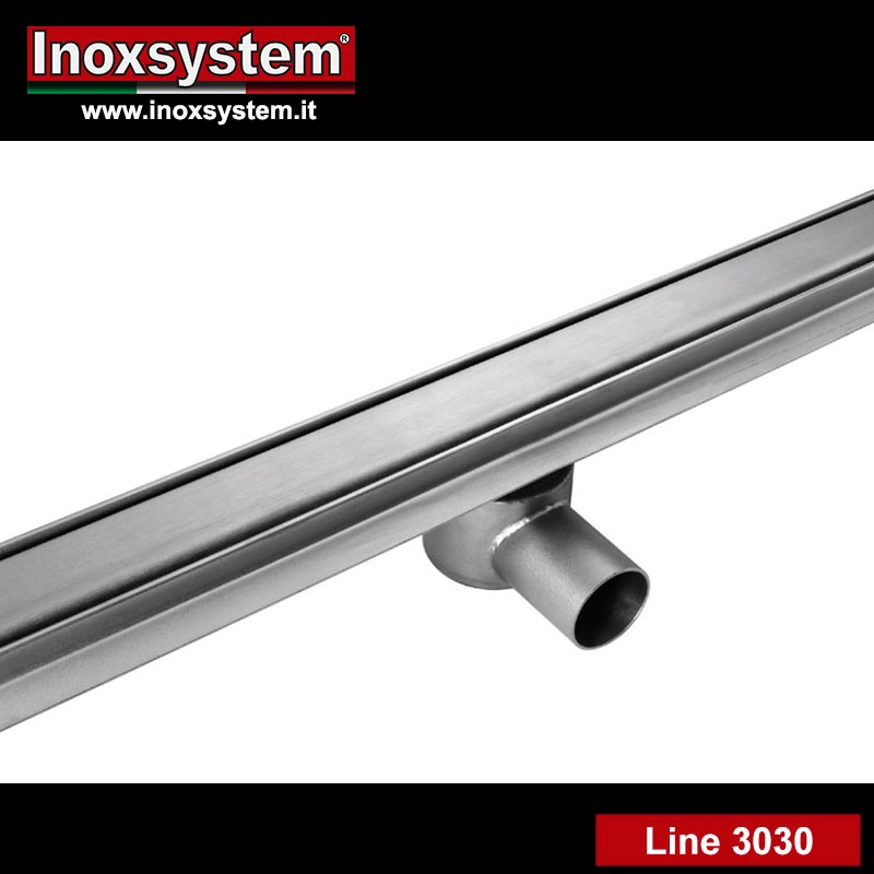 Line 3030 Linear shower drain Italia IDrain satin finished closed grate with odor trap in stainless steel