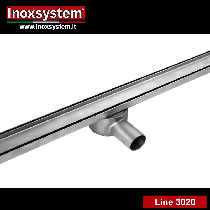 Line 3020 Linear shower drain Italia IDrain tileable cover with odor trap in stainless steel