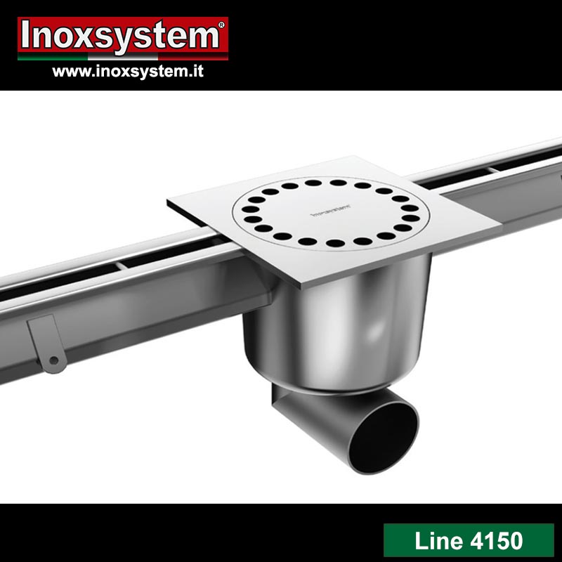 Line 4150 Modular slit channel with plate covers, removable siphoned tube in stainless steel