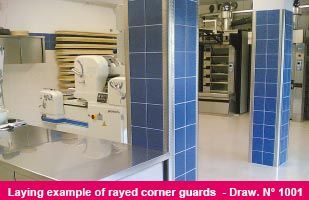 Examples of installation for rayed corner guards
