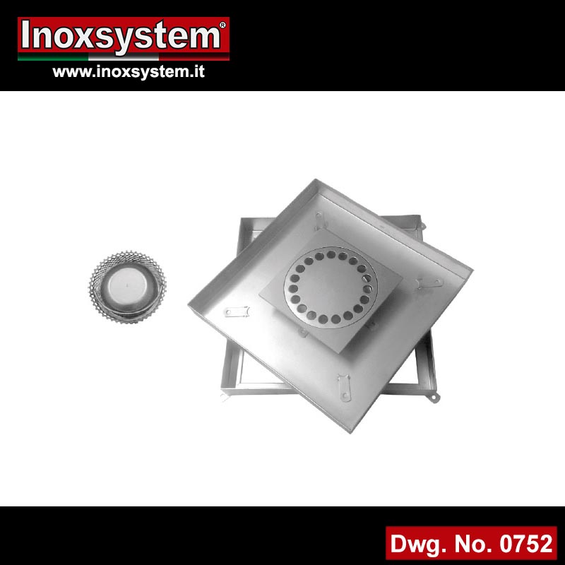 Recessed manhole cover with frame heavy duty line top cover incorporated in stainless steel