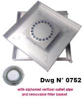 Recessed manhole with gully and subframe heavy seriesin stainless steel