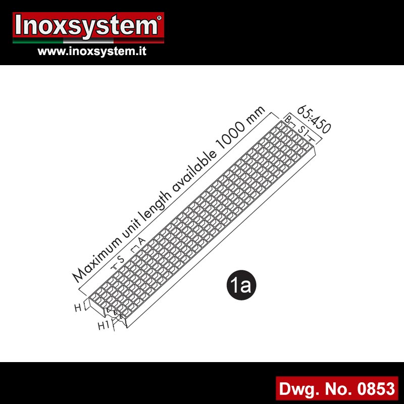 Standard grating in stainless steel