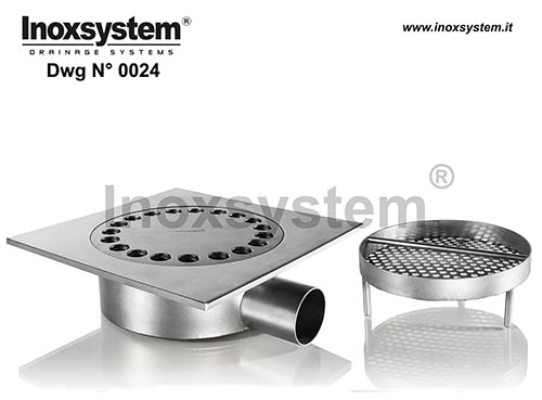 Drainage channel with grating - 0810 - Inoxsystem S.r.l. - inox / for  kitchen