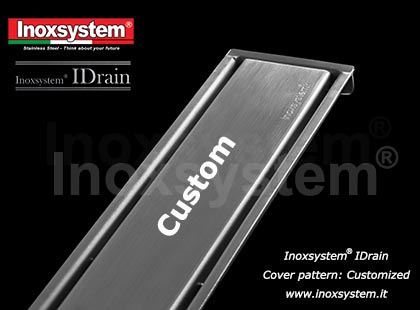 IDrain customized cover pattern for IDrain channels in stainless steel