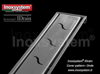IDrain Onde cover pattern for IDrain channels in stainless steel
