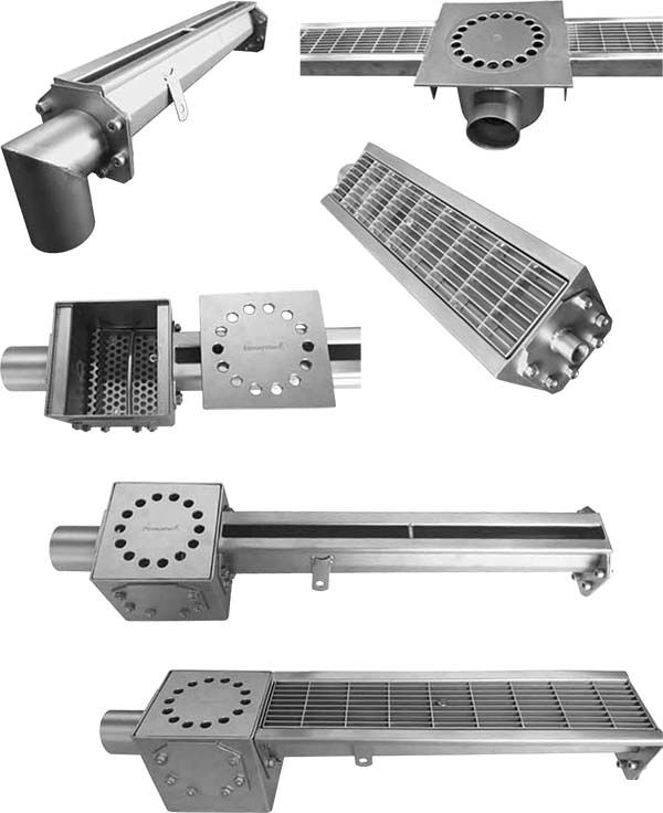 Examples of assembly channel Inoxsystem® Infinity in stainless steel