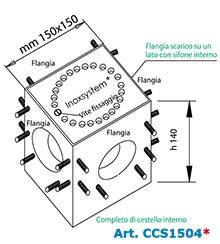 disegno chiusino sifonato con cestello inoxsystem infinity