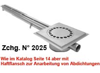 Wie im Katalog Seite 14 aber mit Haftflansch zur Anarbeitung von Abdichtungen