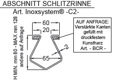 linie 2250 abschnitt kastenrinne in edelstahl