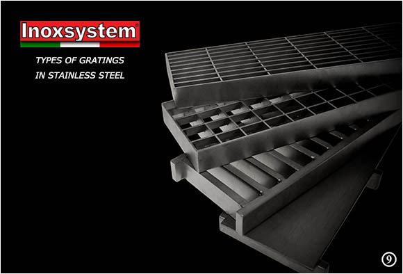 Types of gratings in stainless steel