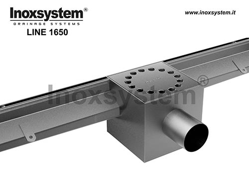 Slot channels wide lateral slot with odor trap in stainless steel