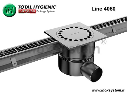 Hygienic drainage channel multi-slot grating in stainless steel