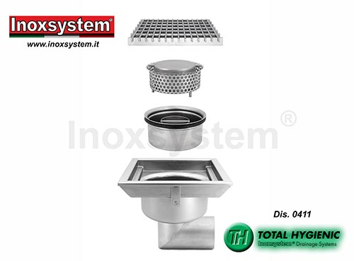 Sumideros Hygienic con rejilla y ambos sifón en forma de taza y cestillo extraibles