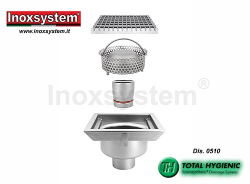 Siphons sol Hygienic avec grille de couverture et tuyau en acier inoxydable