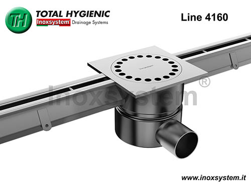 Caniveau à fente standard Doté de siphon sol Total Hygienic avec siphon-tasse et panier amovibles